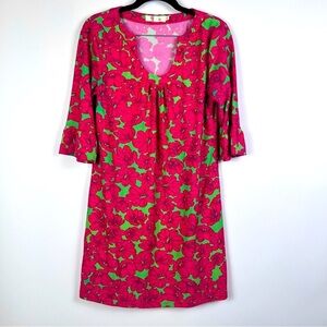 2/$30 Vintage Aryeh Pink & Green Floral Midi Dress – Size Small